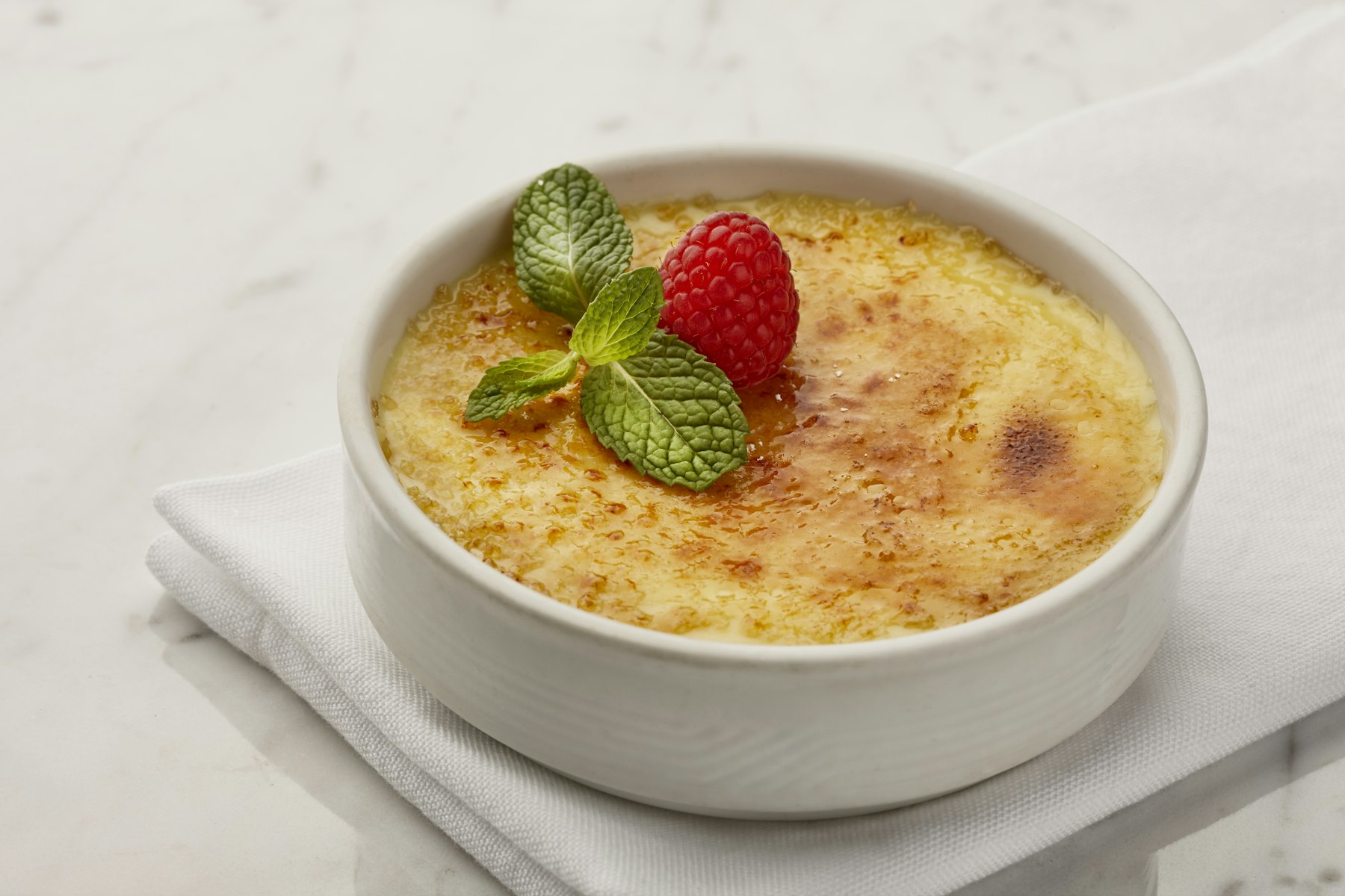 Homemade creme brulee dessert
