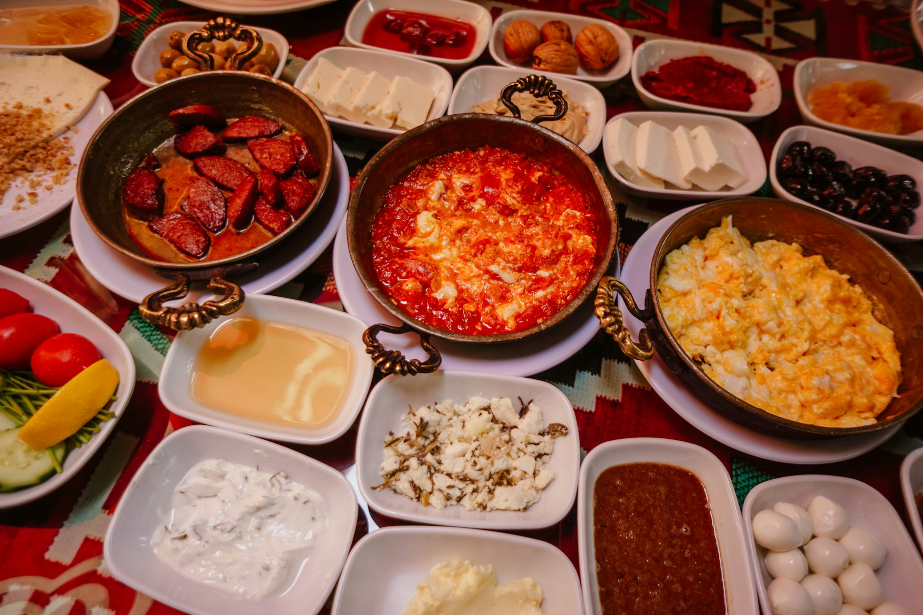 Turkish breakfast spread